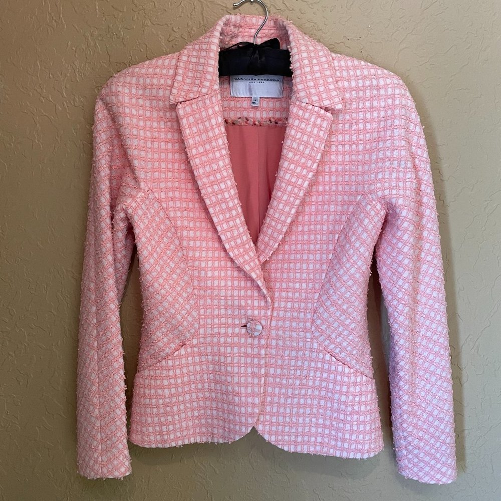 CAROLINA HERRERA Tweed Pattern Blazer